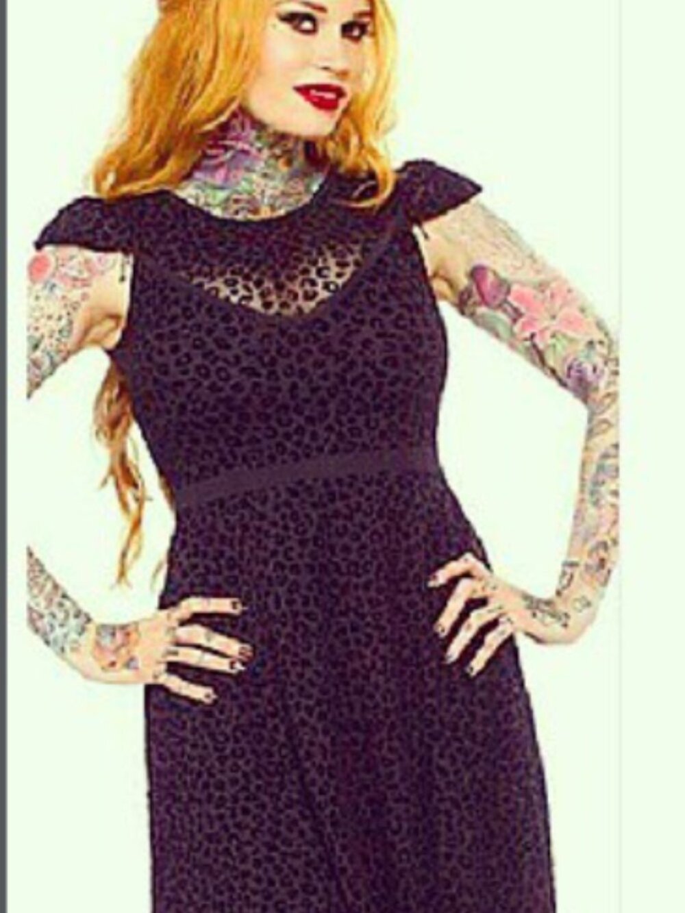 New Sourpuss Black Leopard Dress